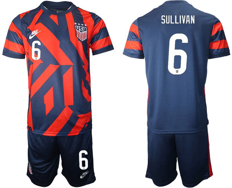 Men 2020-2021 National team United States away #6 blue Nike Soccer Jersey->united states jersey->Soccer Country Jersey